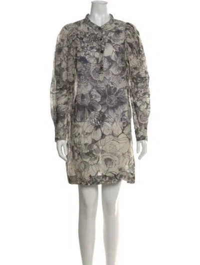 Pre-owned Stella Mccartney Floral Print Mini Dress In Neutral