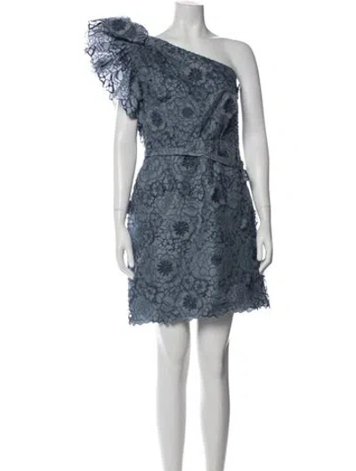 Pre-owned Stella Mccartney Floral Print Mini Dress W/ Tags In Blue