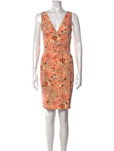 Pre-owned Stella Mccartney Floral Print Mini Dress W/ Tags In Orange