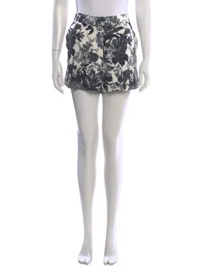 Pre-owned Stella Mccartney Floral Print Mini Shorts In Gray