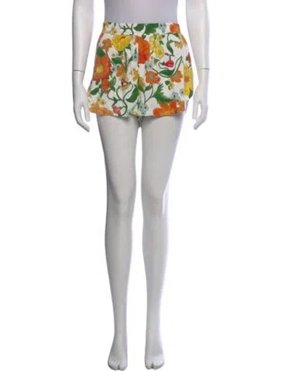 Pre-owned Stella Mccartney Floral Print Mini Shorts In White