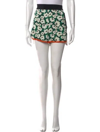 Pre-owned Stella Mccartney Floral Print Mini Shorts In White