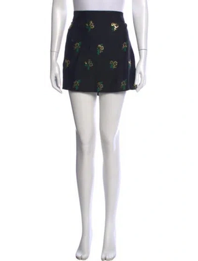 Pre-owned Stella Mccartney Floral Print Mini Skirt In Blue