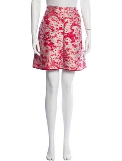 Pre-owned Stella Mccartney Floral Print Mini Skirt In Red