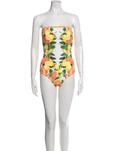 Pre-owned Stella Mccartney Floral Print One-piece W/ Tags In Neutrals