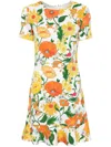 Stella Mccartney Garden Print Mini Dress In White