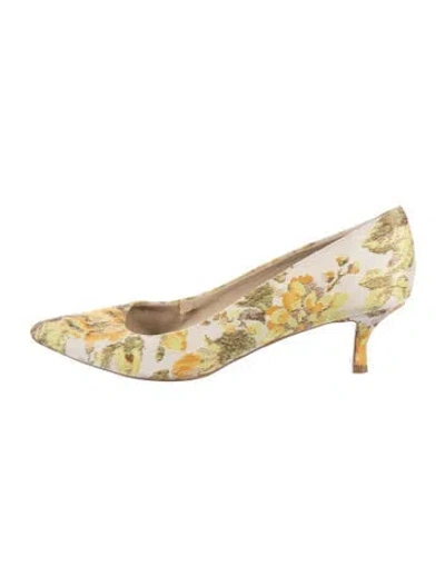 Pre-owned Stella Mccartney Floral Print Pumps In Yellow
