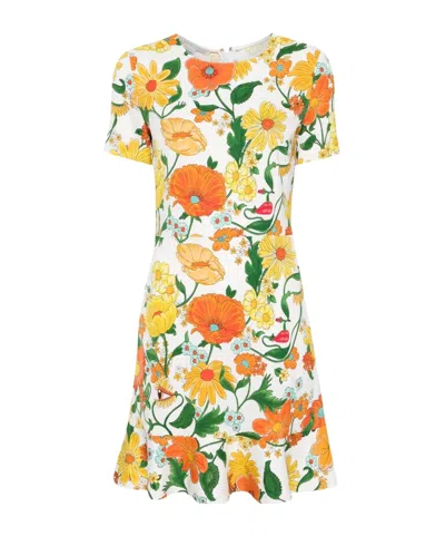 STELLA MCCARTNEY FLORAL PRINT RUFFLED DRESS
