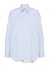 Stella Mccartney Straight-point Collar Panelled Shirt In Azul Claro