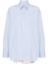 Stella Mccartney Straight-point Collar Panelled Shirt In Blue
