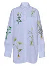 Stella Mccartney Womens Pure White Embroidered Welt-pocket Cotton-poplin Shirt In White