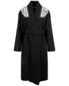 Stella Mccartney Floral Print Shoulder Patch Belted Coat