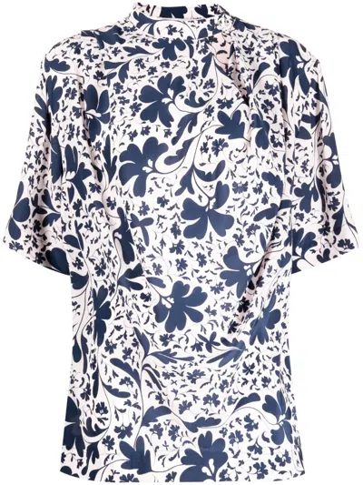 Stella Mccartney Floral-print Silk Blouse In Pink