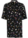 Stella Mccartney Floral-print Silk Shirt In Black