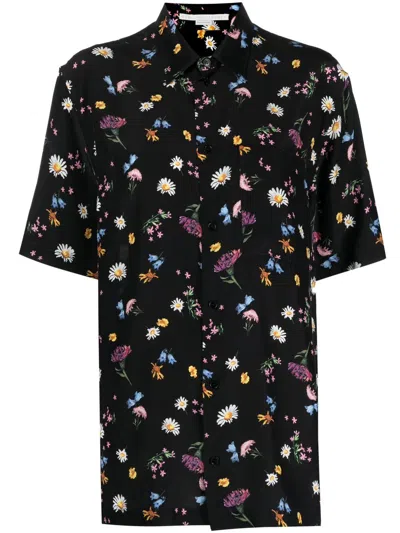 Stella Mccartney Floral-print Silk Shirt In Black