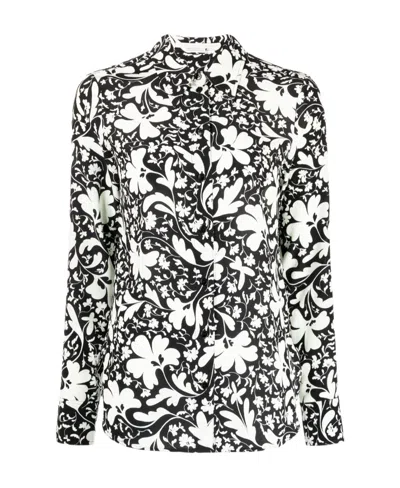 Stella Mccartney Floral-print Silk Shirt In Black