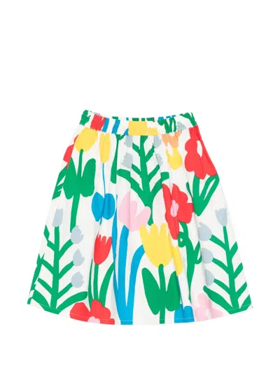 Stella Mccartney Kids' Floral Cotton Skirt In Multi