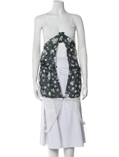 Pre-owned Stella Mccartney Floral Print Strapless Tunic In Gray
