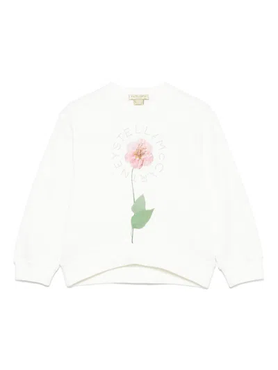 Stella Mccartney Kids' Floral-print Sweatshirt In White