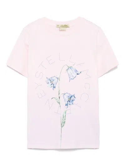 Stella Mccartney Kids' Floral-print T-shirt In Pink