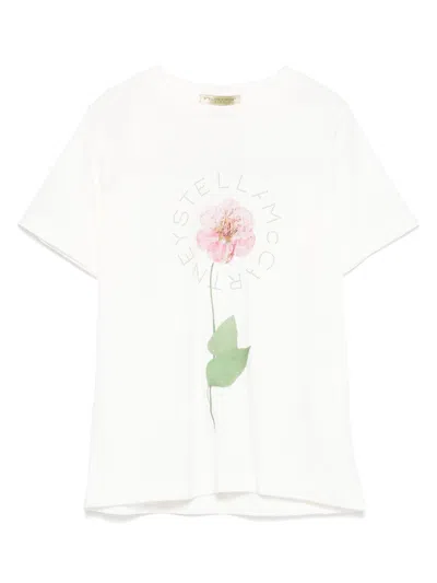 Stella Mccartney Kids' Floral-print T-shirt In White