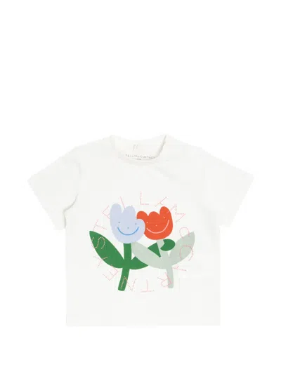 Stella Mccartney Babies' Floral-print T-shirt In White