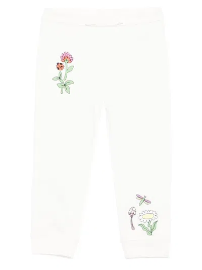 Stella Mccartney Kids' Floral-print Trousers In White