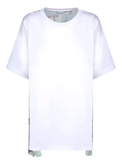 Stella Mccartney Floral-print Silk-panel T-shirt In Multi