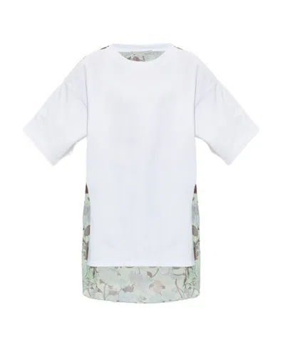 Stella Mccartney Floral Printed Panelled T-shirt In White