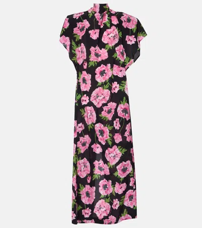 Stella Mccartney Floral Printed Silk Maxi Dress In Multicoloured