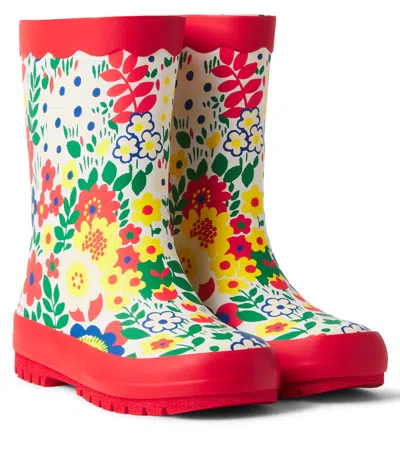 Stella Mccartney Floral Rain Boots In Red