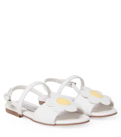 Stella Mccartney Kids' Daisy Detail Strappy Sandals In White