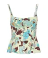 Stella Mccartney Green Printed Camisole In Multicolor