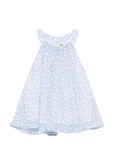 Stella Mccartney Kids' Flower Dress In Blue