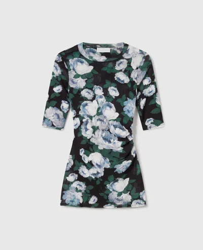 Stella Mccartney Floral-print Jersey Tunic In Black