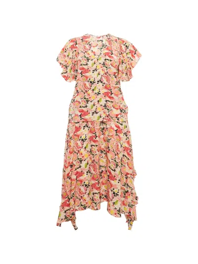 Pre-owned Stella Mccartney Floral-print Silk Skirt And Top Set In Neutral