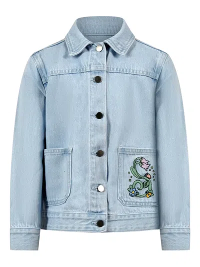 Stella Mccartney Kids' Flower-detail Jacket In Blue