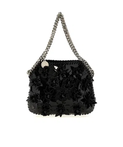 Stella Mccartney Flower Detailed Chained Tote Bag In Black