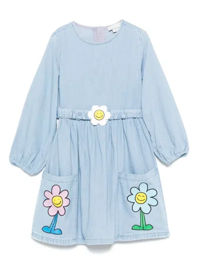 Stella Mccartney Flower-embellished Denim Dress