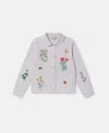 Stella Mccartney Flower Embroidered Collared Jacket In Purple
