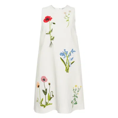 Stella Mccartney Flower Embroidered Dress In White