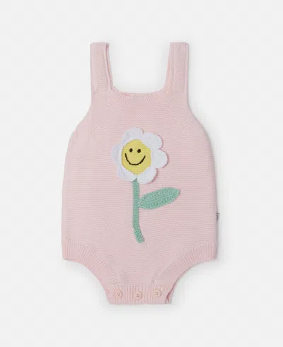 Stella Mccartney Flower Embroidered Romper In Pink