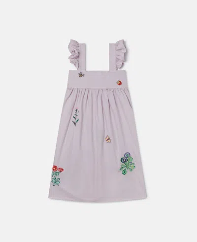 Stella Mccartney Flower Embroidered Sleeveless Dress In Purple