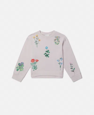 Stella Mccartney Flower Embroidered Sweatshirt In Purple