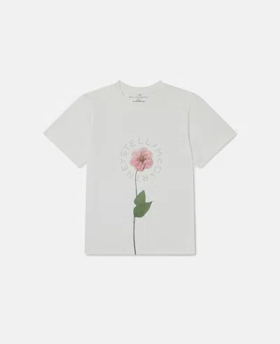 Stella Mccartney Flower Graphic T-shirt In Cream
