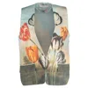 Stella Mccartney Flower Painting Print V-neck Vest In Multicolor Silk In Multi