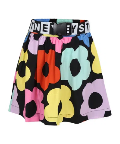 Stella Mccartney Kids' Floral-print Skirt In Black