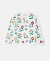 Stella Mccartney Flower Print Crewneck Sweatshirt In White