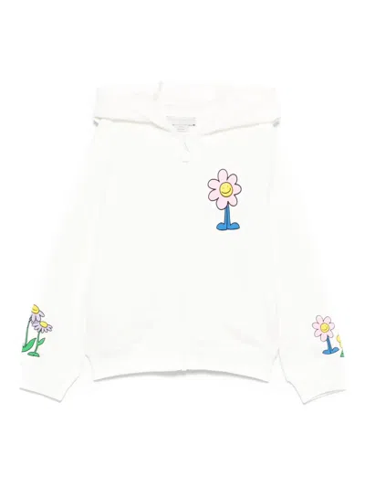 Stella Mccartney Kids' Flower-print Hoodie In White
