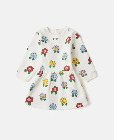 Stella Mccartney Flower Print Long-sleeve Dress In White